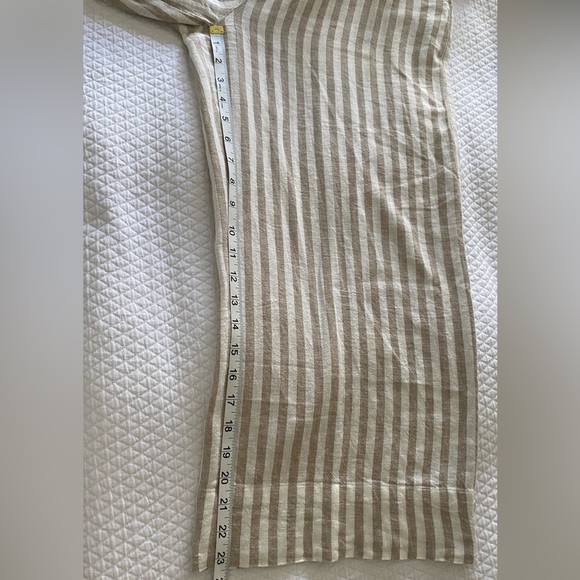 NWT Loft Outlet Tie Front Striped Linen Blend Tan & White Jumpsuit Size S - Picture 7 of 11